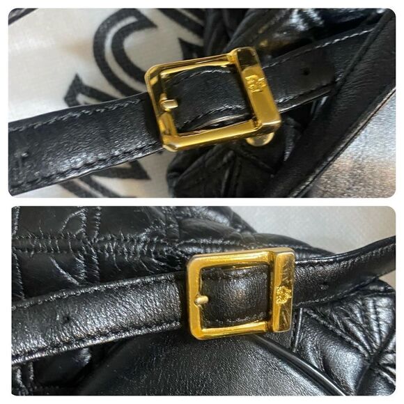 MCM Quilted Leather Small Backpack  Black